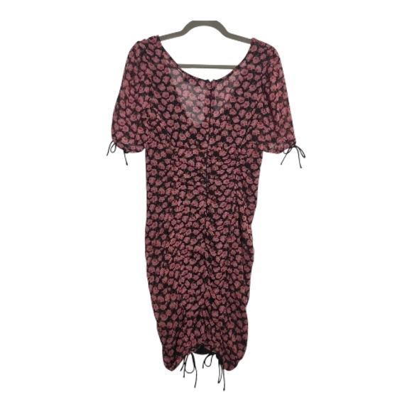 Dress Forum Medium Fitted Floral Midi Milkmaid Dress  Whimsigoth Dark Coquette - Picture 5 of 8